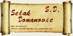 Selak Domanović vizit kartica